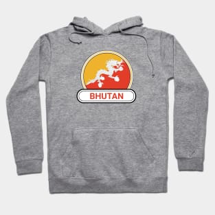 Bhutan Country Badge - Bhutan Flag Hoodie